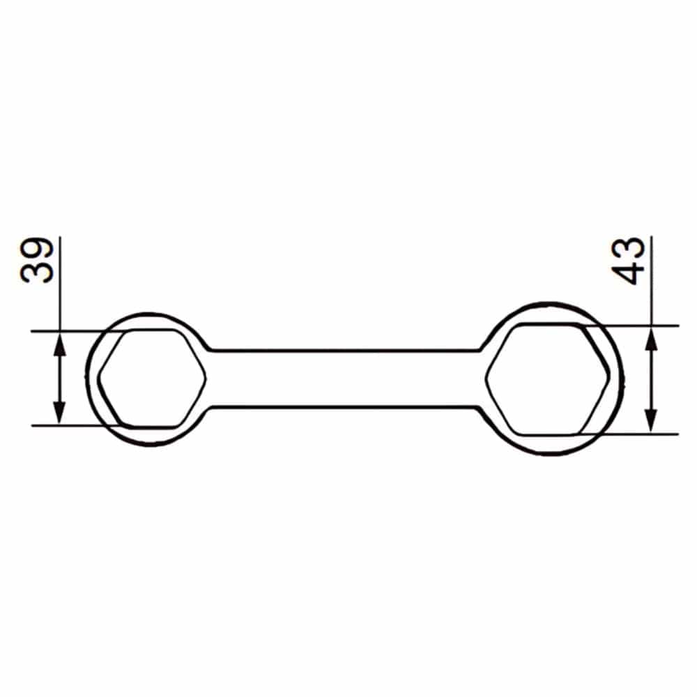 FM Mattsson Nøkkel for innsetting i enkeltgrepsbatterier 39mm/43mm FM Mattsson Tilbehør blandebatteri GRO-4306618