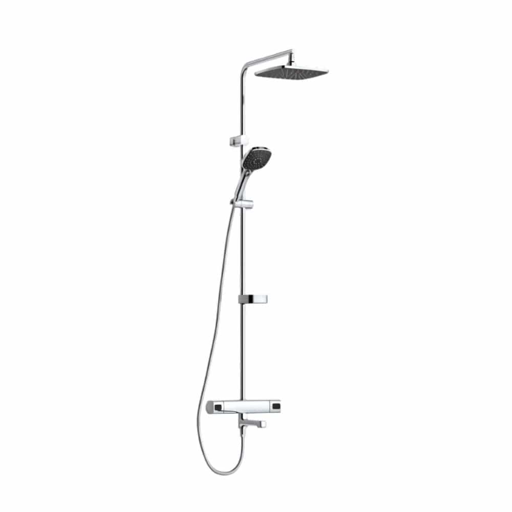 FM Mattsson Takdusjpakke Siljan kvadrat med badekartermostat Krom FM Mattsson Dusjsett GRO-4301903