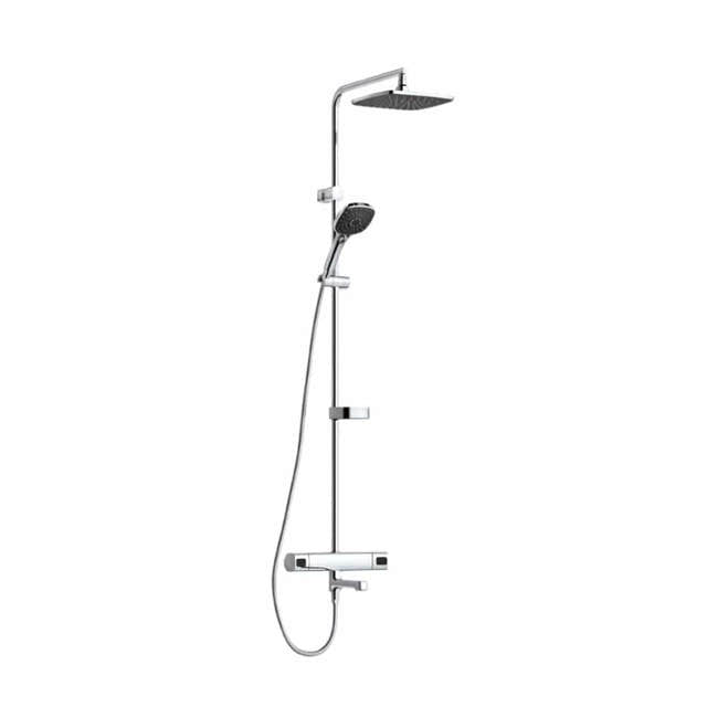 FM Mattsson Takdusjpakke Siljan kvadrat med badekartermostat Krom FM Mattsson Dusjsett GRO-4301903