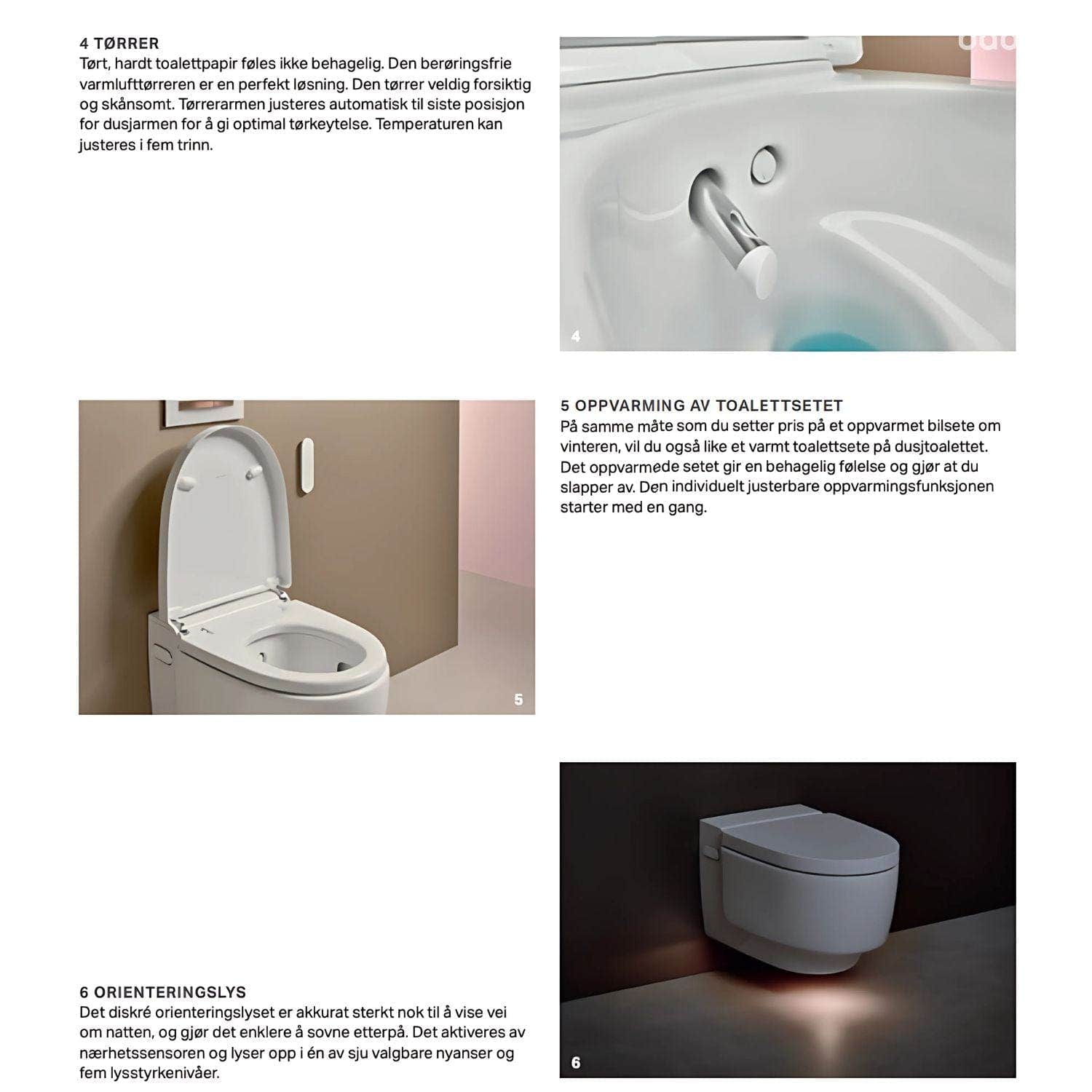Geberit AquaClean Mera Comfort Vegghengt toalett Geberit Dusjtoalett