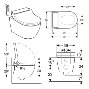 Geberit AquaClean TUMA Comfort vegghengt dusjtoalett