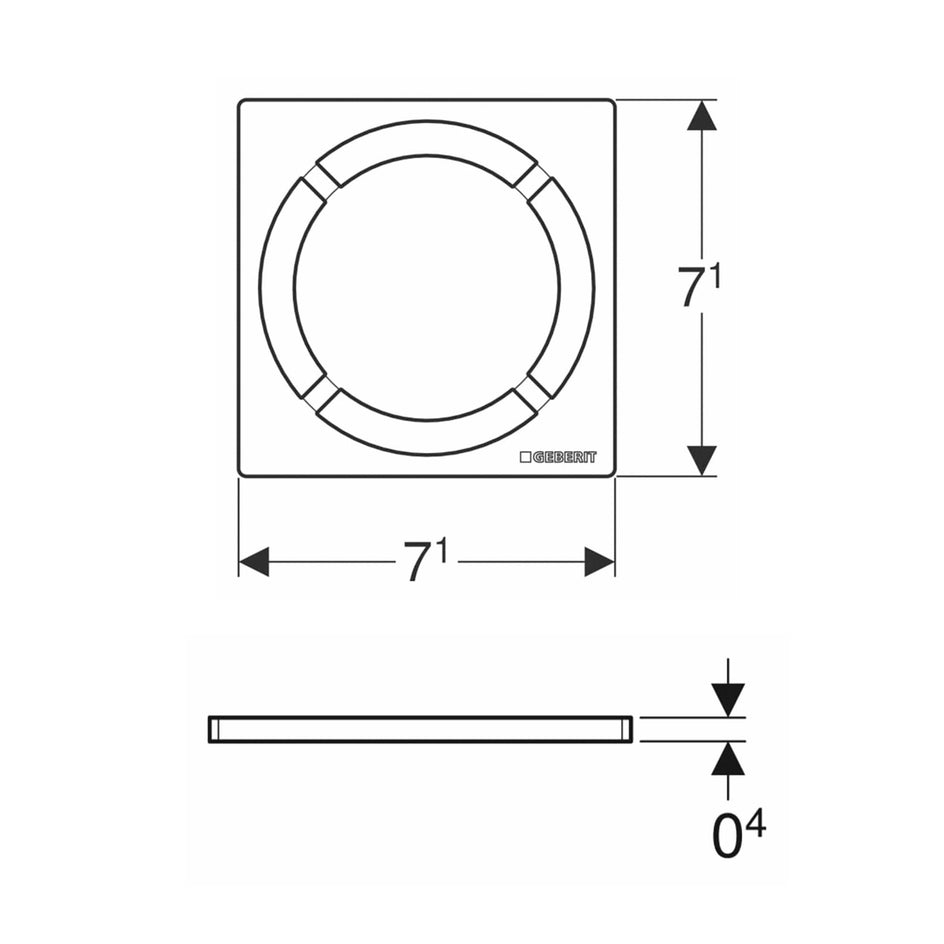 Geberit designrist circle 8x8cm Geberit Slukrist GRO-6166088