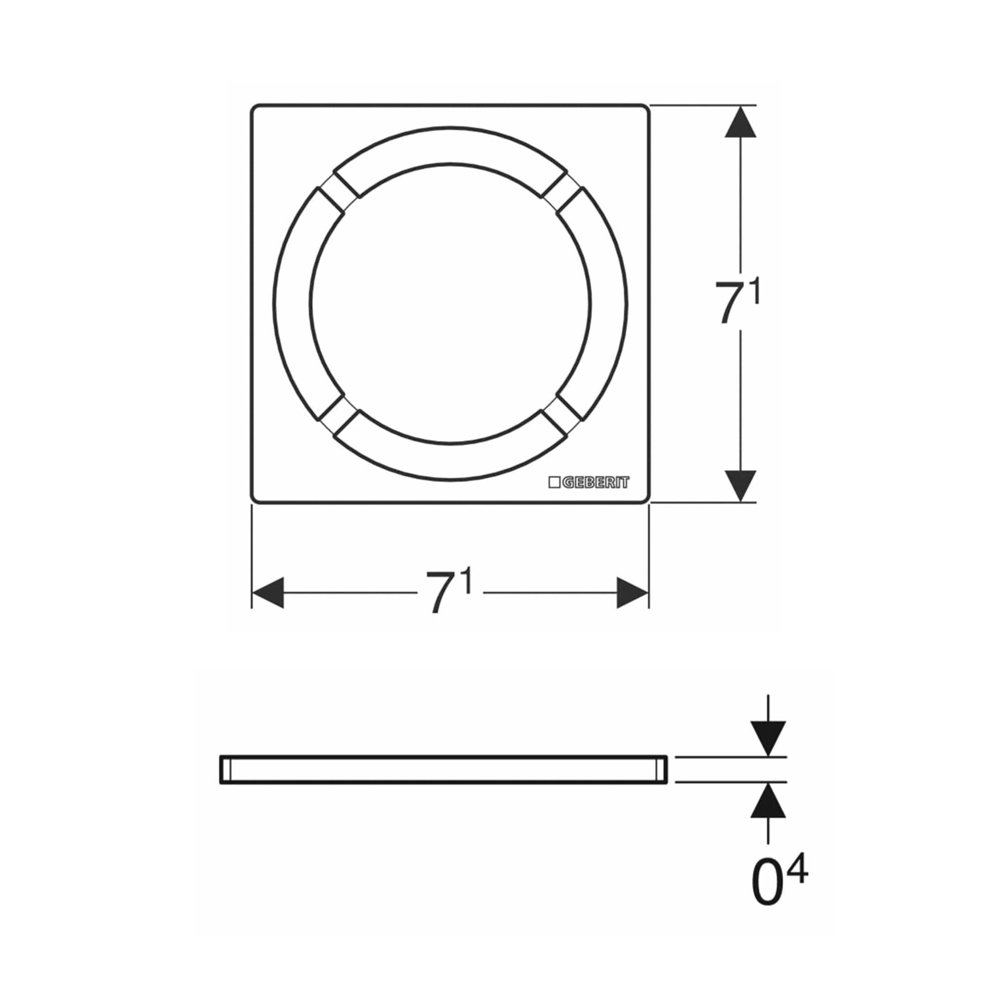 Geberit designrist circle 8x8cm Geberit Slukrist GRO-6166088