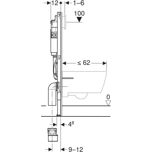 Geberit Duofix Delta Innbyggingssisterne H112cm Geberit Innbyggingssisterne UTG-6165839