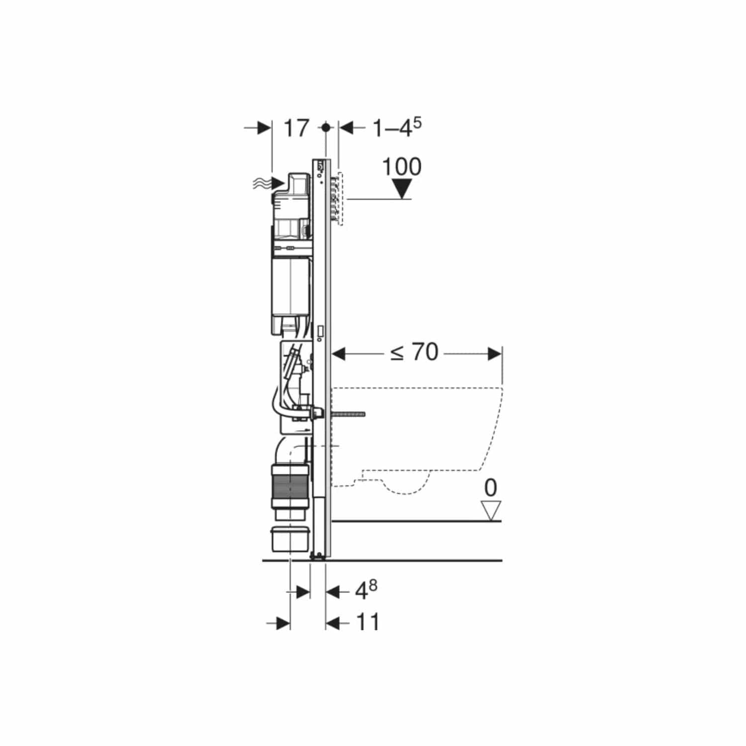 Geberit Duofix Sigma Innbyggingssisterne til høydejustering Geberit Innbyggingssisterne GRO-1387954
