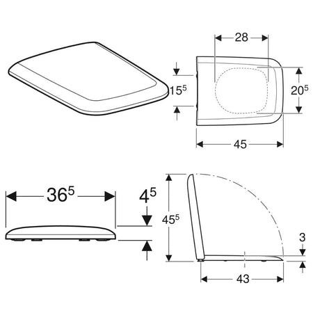 Geberit ICON Square Toalettsete