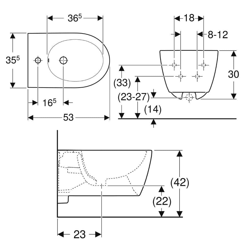 Geberit ICON vegghengt bidet Geberit Bidet