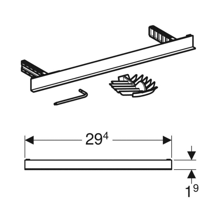 Geberit kompletteringssett for veggsluk