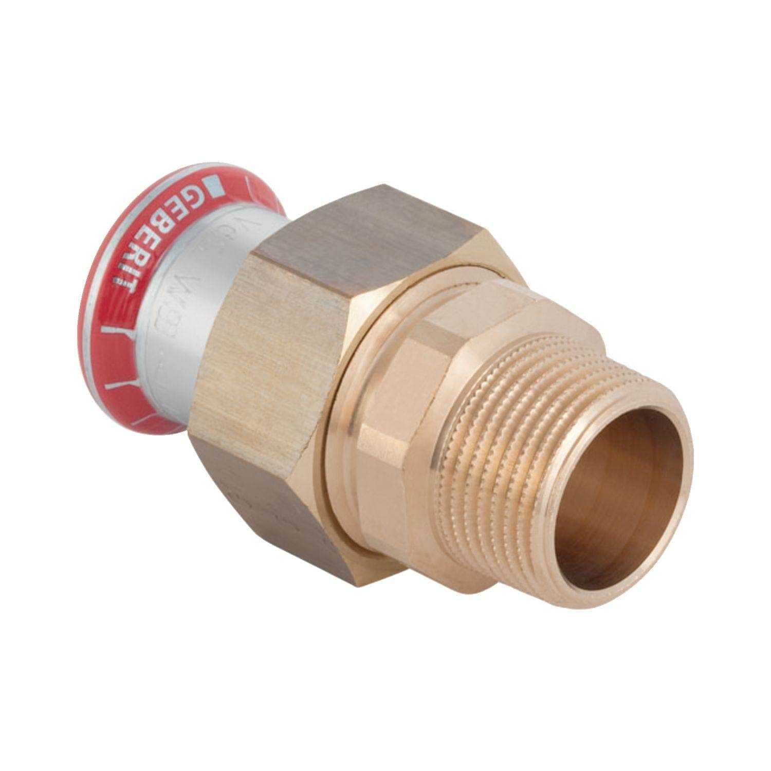 Geberit Mapress galvanisert Tippunion med utvendige gjenger Pressfitting 15mmx1/2" Geberit Tippunion pressfitting GRO-1083083