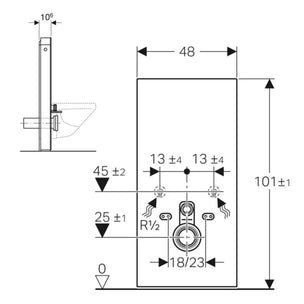 Geberit Monolith for Veggtoalett 101-114cm