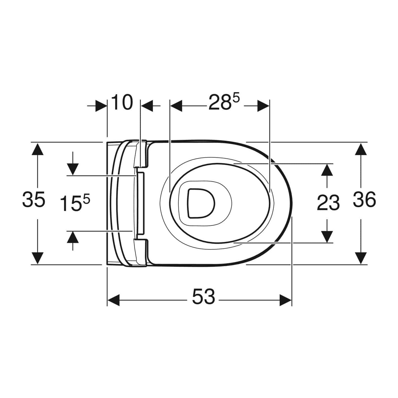 Geberit Selnova Premium Vegghengt toalett Hvit Geberit Vegghengt toalett GRO-14228174