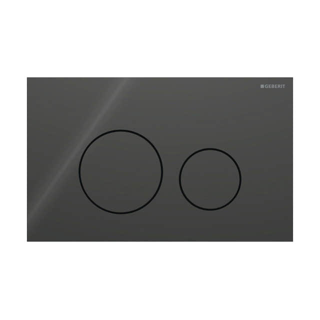 Geberit Sigma 40 Rund Glass Betjeningsplate Svart Geberit Betjeningsplate og trykknapper GRO-1387349
