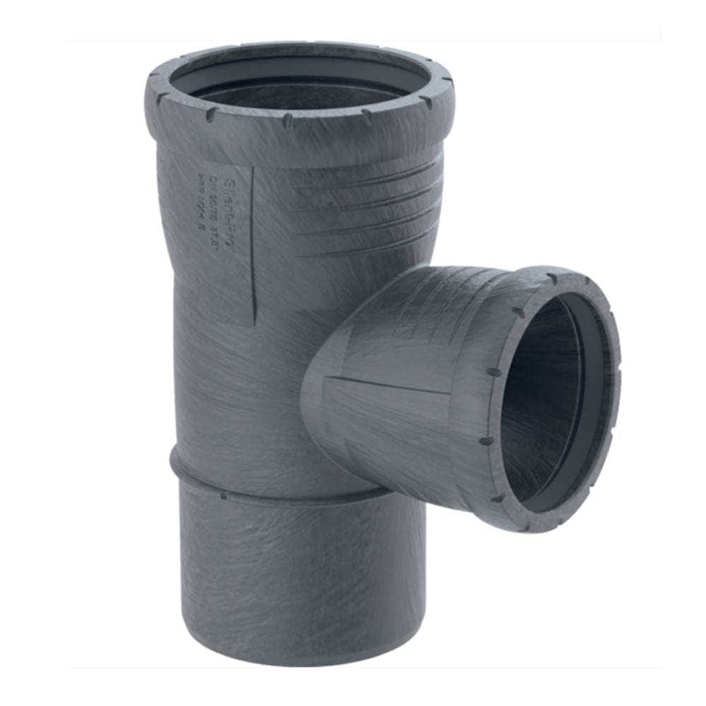 Geberit Silent-Pro PP, Grenrør med to muffer 75x50mm / 87.5° Geberit Rørdeler avløp GRO-2293799