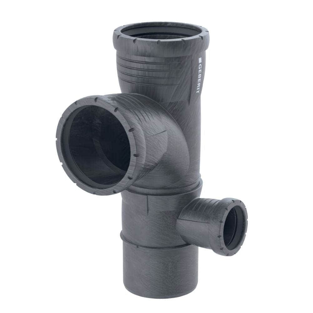 Geberit Silent Pro PP, Kombigrenrør hjørne/høyre 110x110x50mm / 87.5° Geberit Rørdeler avløp GRO-2293845