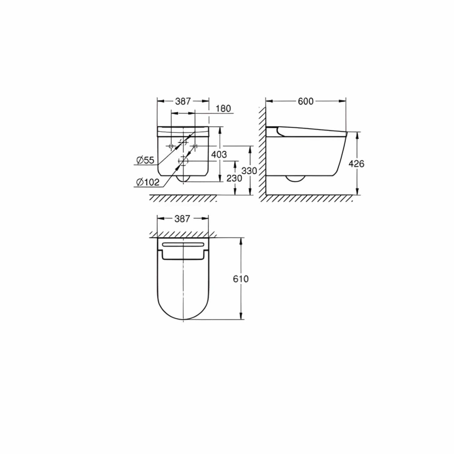 Grohe Sensia Pro Dusjtoalett Komplett System Hvit Grohe Dusjtoalett GRH-1382360