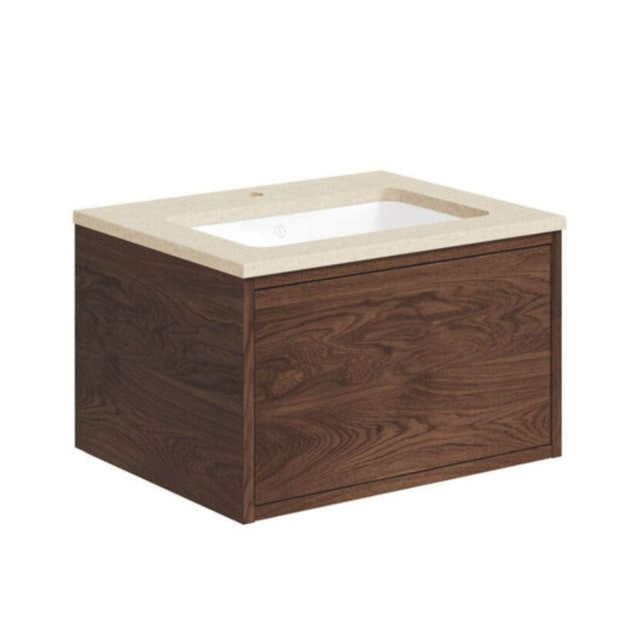Gustavsberg Ducentic Servantskap med Benkeplate Brun eik / 60cm / Beige royal 1 hull for kran Gustavsberg Servantskap GRO-GB71DCVU60AWCC1100