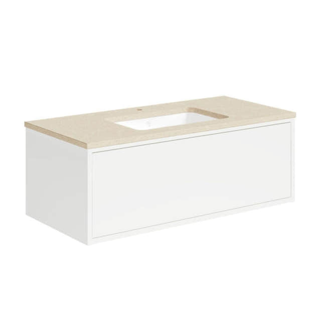 Gustavsberg Ducentic Servantskap med Benkeplate Hvit / 100cm / Beige royal 1 hull for kran Gustavsberg Servantskap GRO-GB71DCVU10DHCC1100