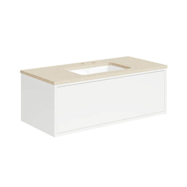 Gustavsberg Ducentic Servantskap med Benkeplate Hvit / 100cm / Beige royal 2 hull for kran Gustavsberg Servantskap GRO-GB71DCVU10DHCC1200