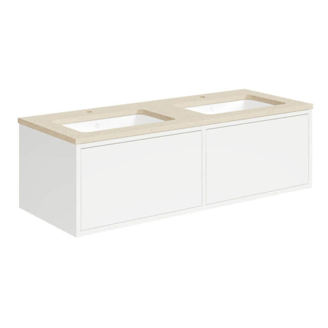 Gustavsberg Ducentic Servantskap med Benkeplate Hvit / 120cm dobbel / Beige royal 1 hull for kran Gustavsberg Servantskap GRO-GB71DCVU12DHCC2100