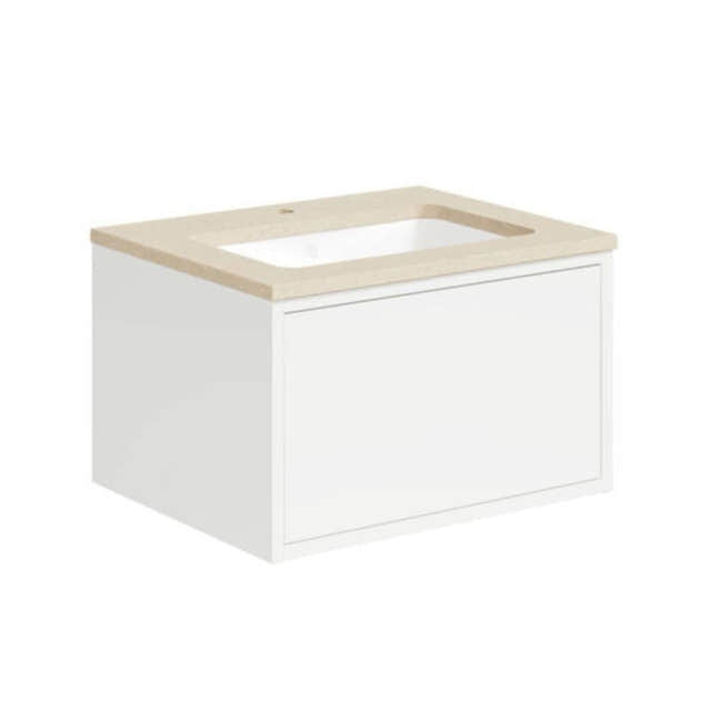 Gustavsberg Ducentic Servantskap med Benkeplate Hvit / 60cm / Beige royal 1 hull for kran Gustavsberg Servantskap GRO-GB71DCVU60DHCC1100