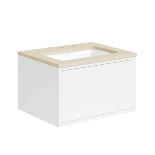 Gustavsberg Ducentic Servantskap med Benkeplate Hvit / 60cm / Beige royal 2 hull for kran Gustavsberg Servantskap GRO-GB71DCVU60DHCC1200