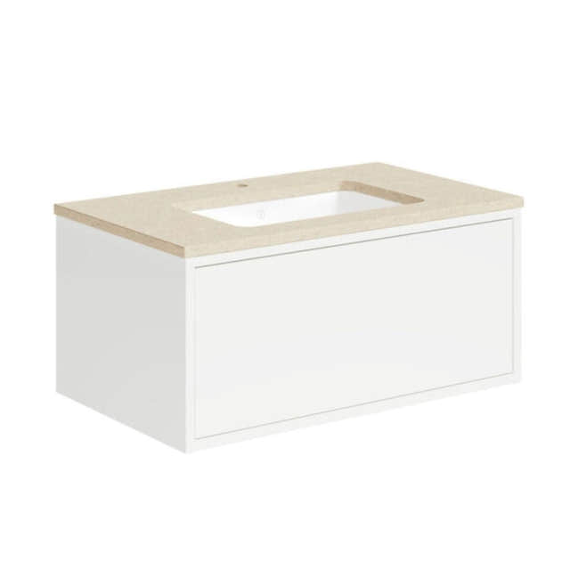 Gustavsberg Ducentic Servantskap med Benkeplate Hvit / 80cm / Beige royal 1 hull for kran Gustavsberg Servantskap GRO-GB71DCVU80DHCC1100