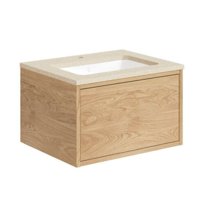 Gustavsberg Ducentic Servantskap med Benkeplate Lys eik / 60cm / Beige royal 1 hull for kran Gustavsberg Servantskap GRO-GB71DCVU60ARCC1100