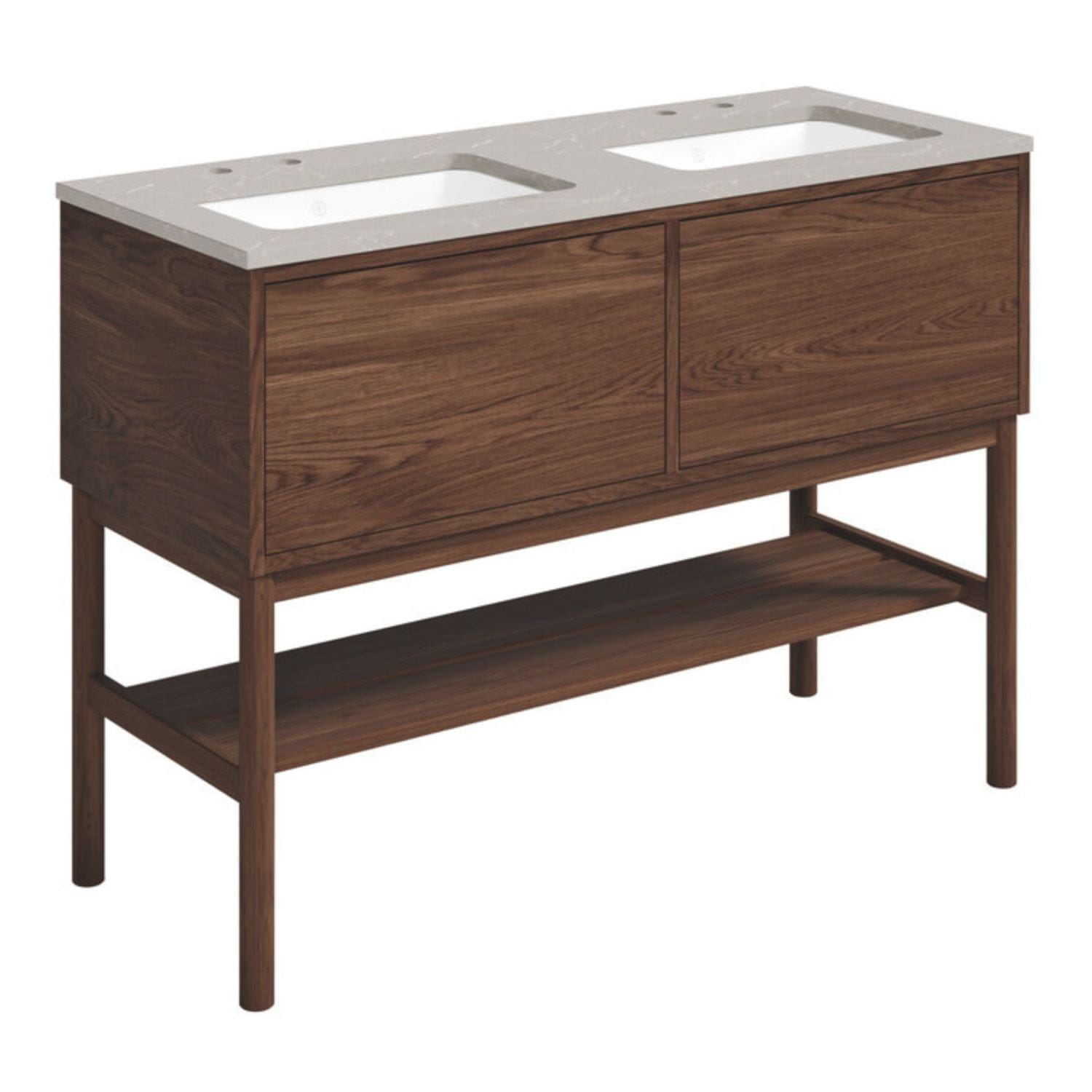 Gustavsberg Ducentic Servantskap med Benramme Brun eik / 120cm dobbel / Polar grey 2 hull for kran Gustavsberg Servantskap GRO-GB71DCVU12AWSG22LF