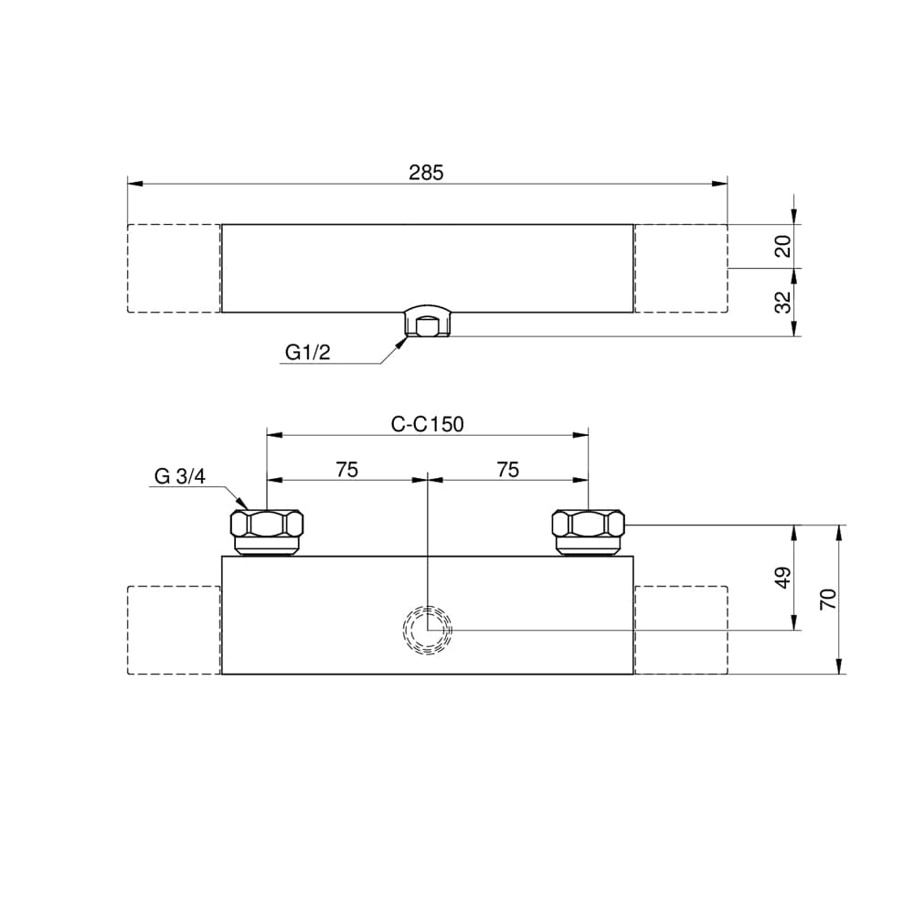 Gustavsberg Nautic Badekarbatteri fast tut blyfri Krom Gustavsberg Badekararmatur GRO-GB412123520