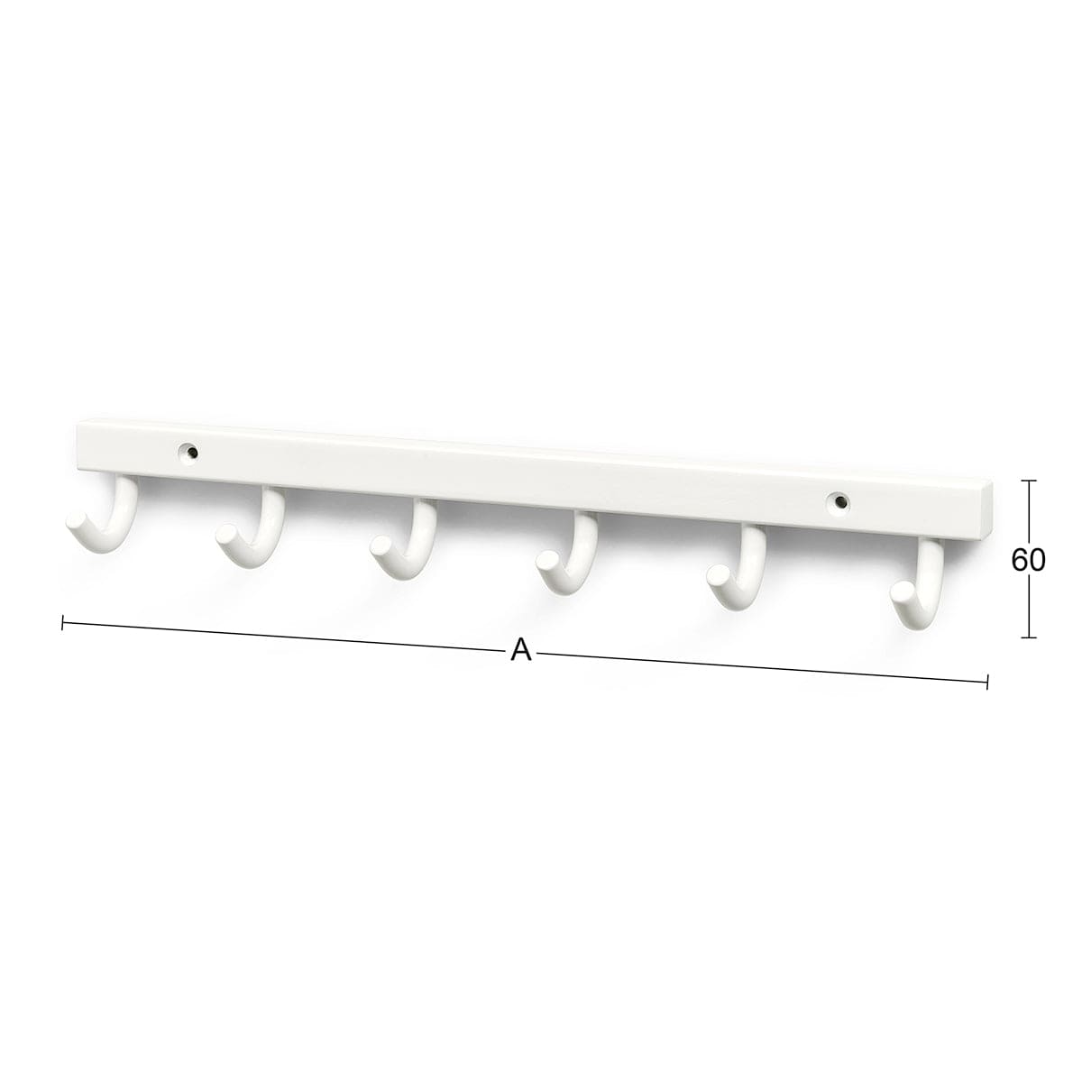 Habo 840-6 Knaggrekke 6-krok Habo Knagger