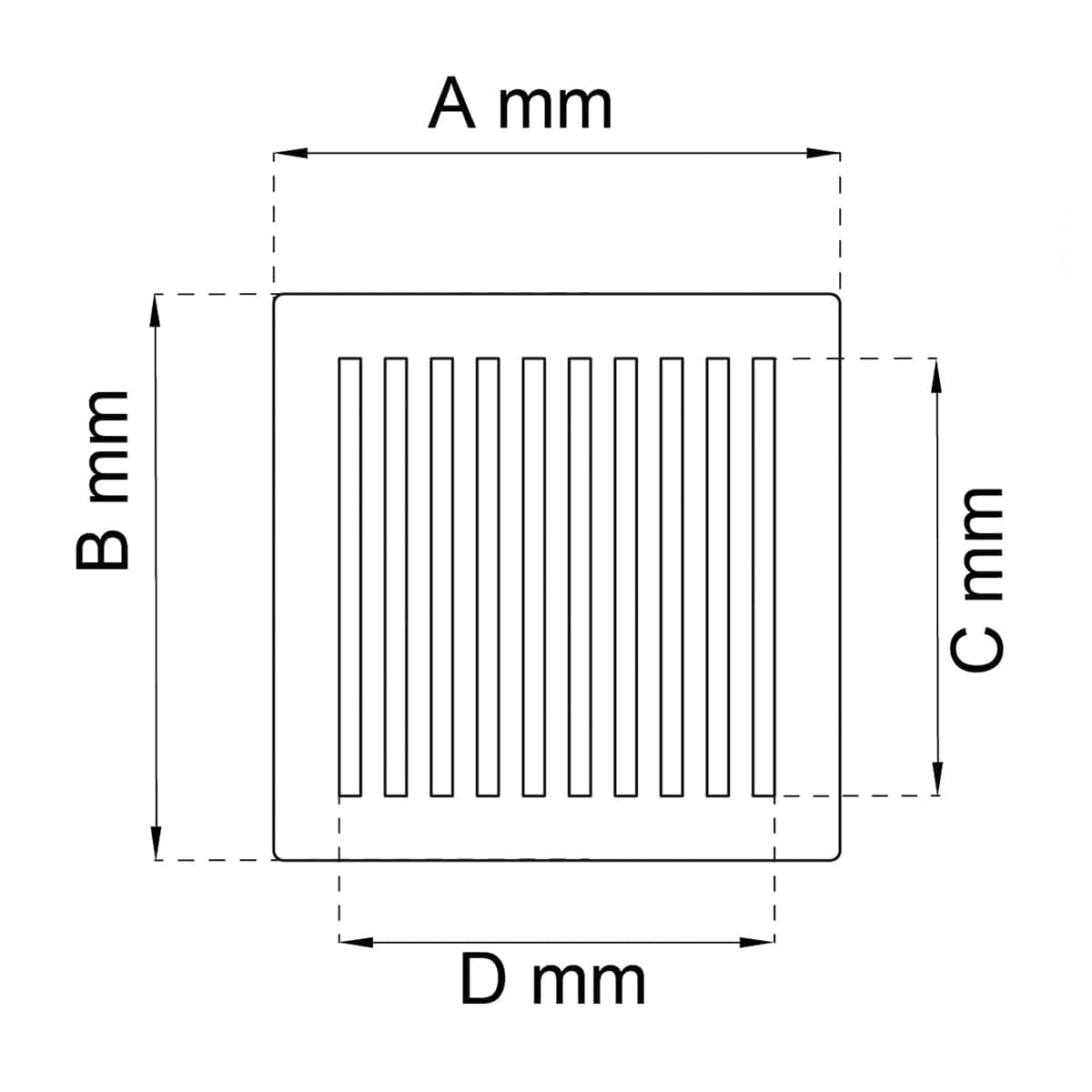 Habo 912 Ventilgitter 177mm Hvit Bad.no HA-34231