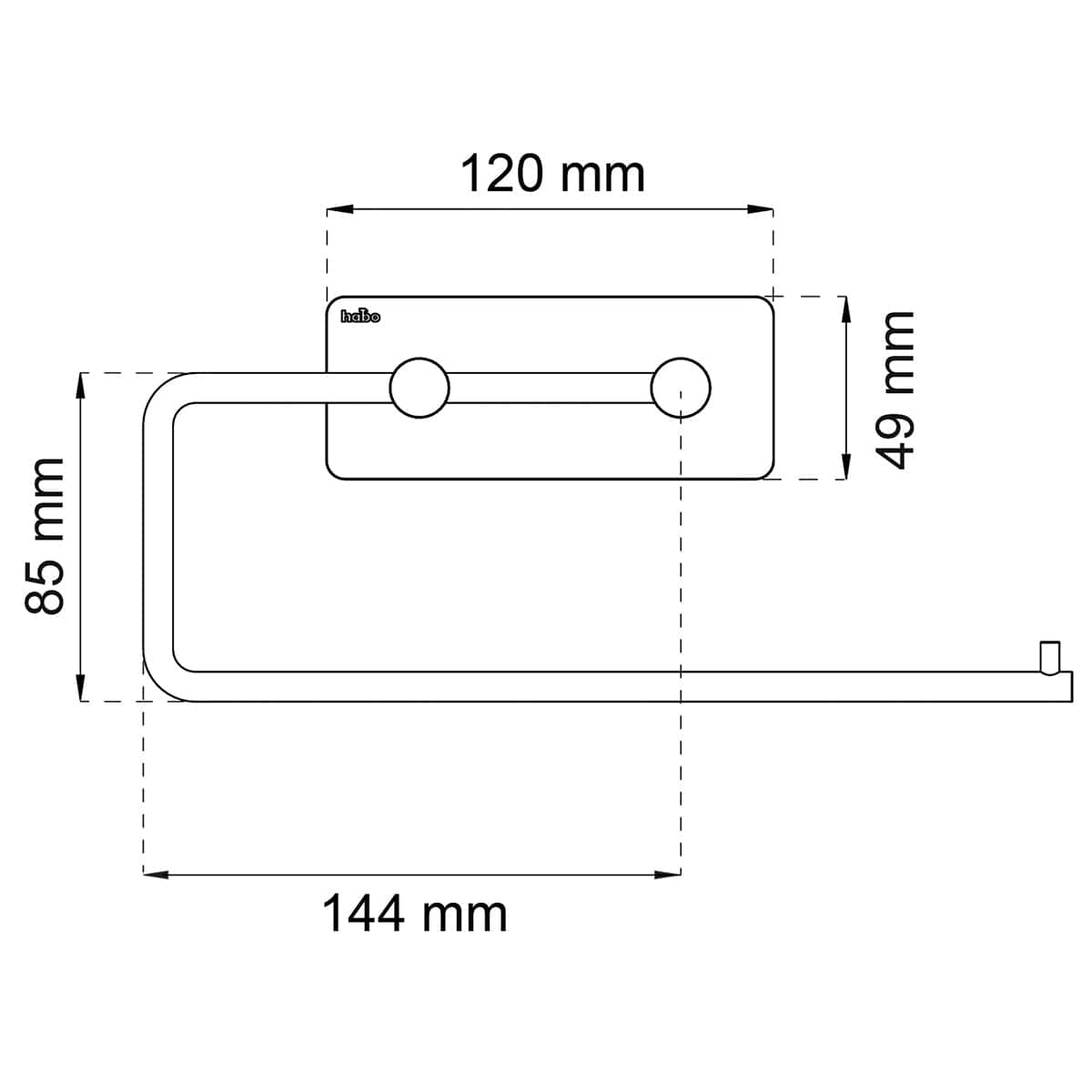 Habo Angle Toalettpapirholder Selvklebende Habo