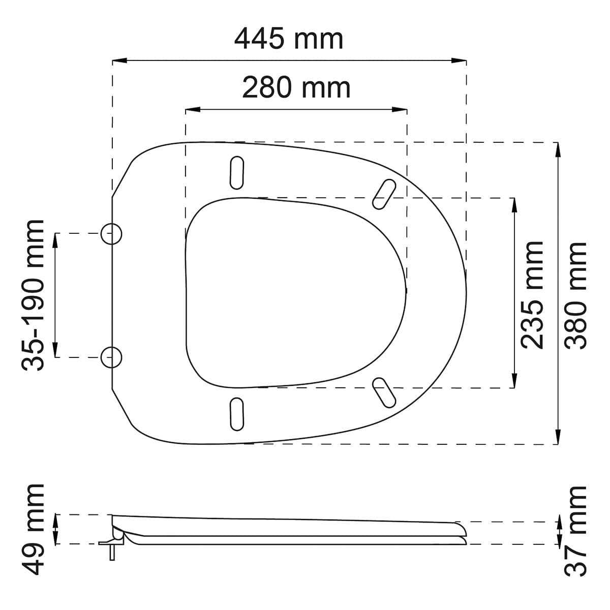 Habo Basic Toalettsete Universal Hvit Habo Toalettsete HA-30060