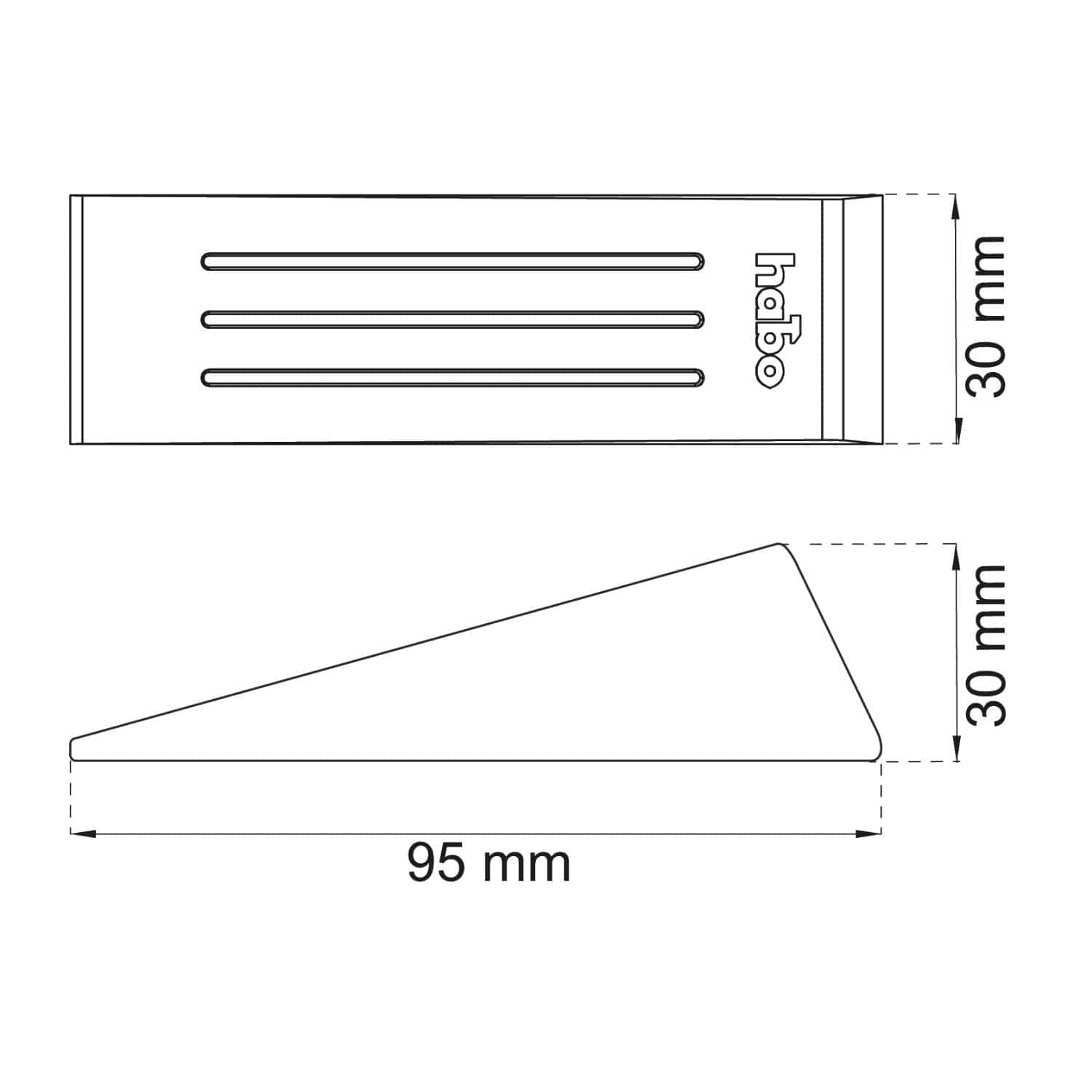 Habo Dørkile 97mm Habo Dørstopper gulv