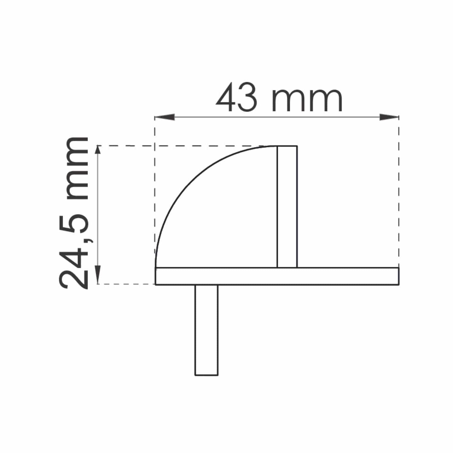 Habo Dørstopper 2897 Rustfritt Habo Dørstopper vegg HA-13566