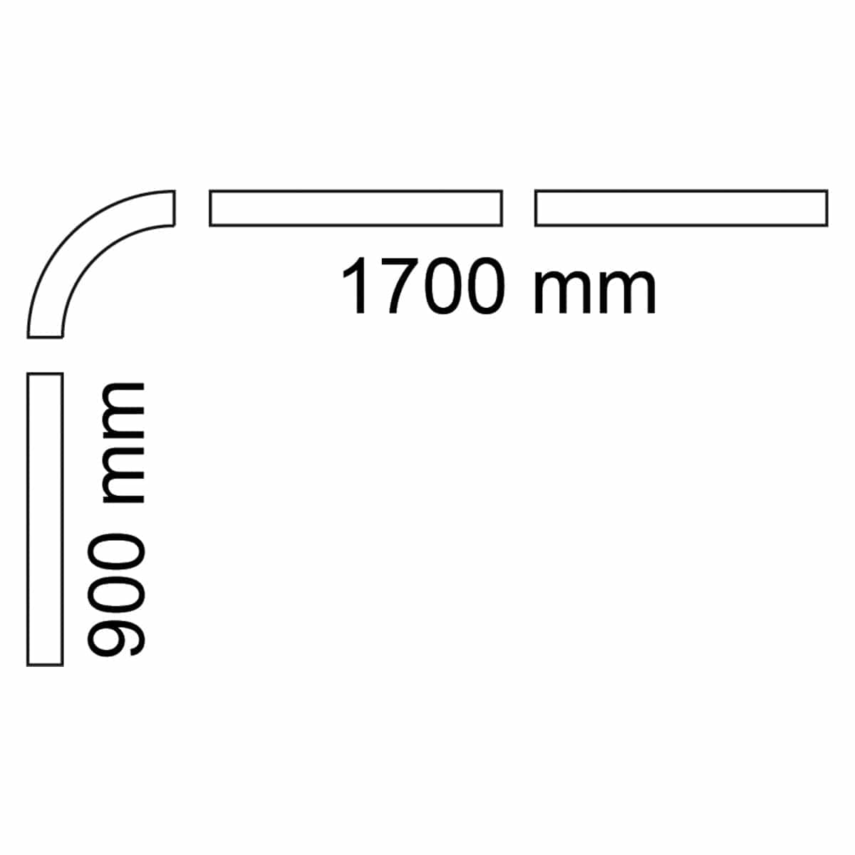 Habo Dusjforhengskinne 90x170cm for badekar med takfeste Hvit / 90x170cm Habo Dusjforheng HA-30140