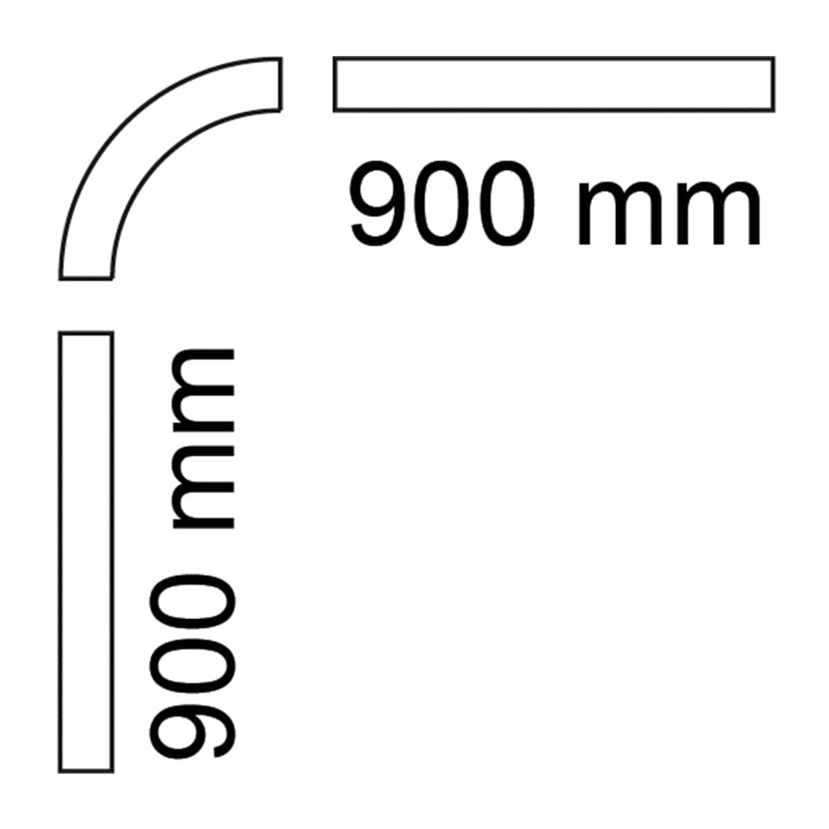 Habo Dusjforhengskinne 90x90cm med takfeste Habo Dusjforheng