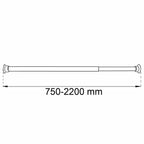Habo Dusjforhengstang 75-220cm