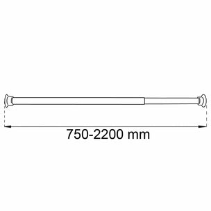 Habo Dusjforhengstang 75-220cm