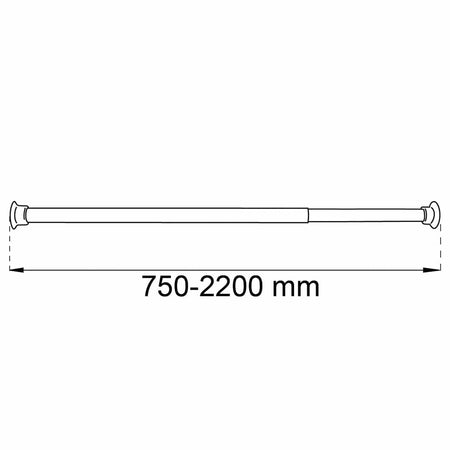 Habo Dusjforhengstang 75-220cm