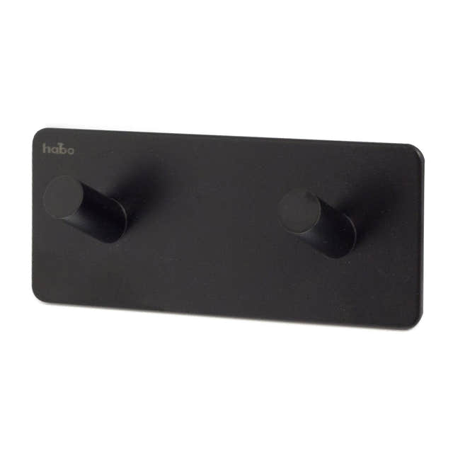 Habo Edge Dobbel Krok Selvklebende Svart Habo Knagger HA-100359