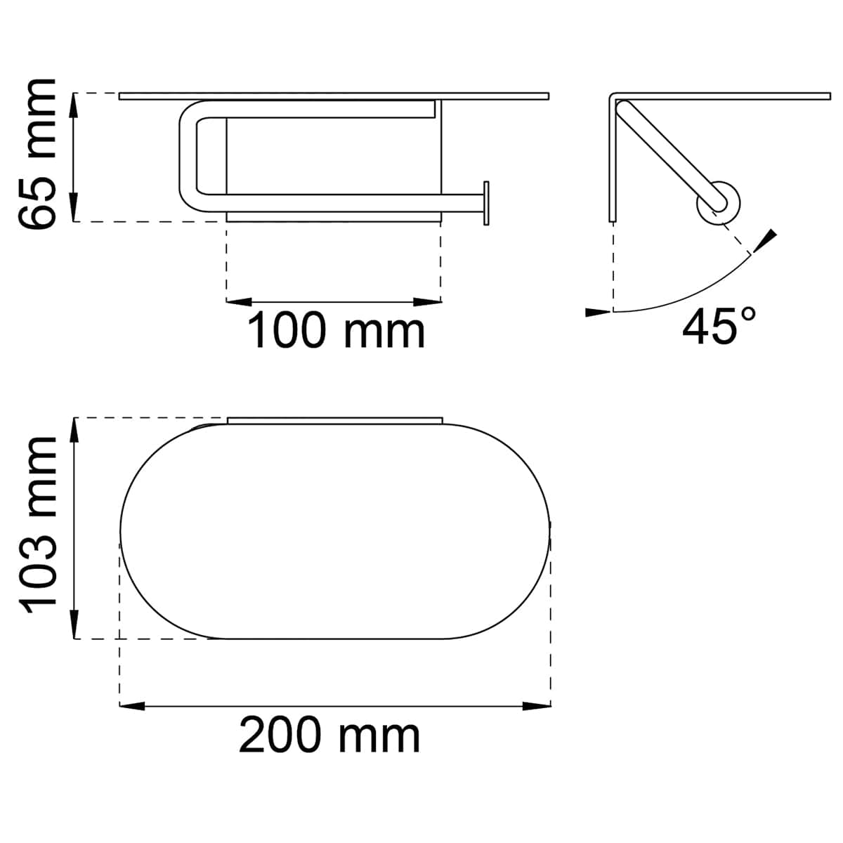Habo Hazel Toalettpapirholder med hylle Habo Toalettrullholder
