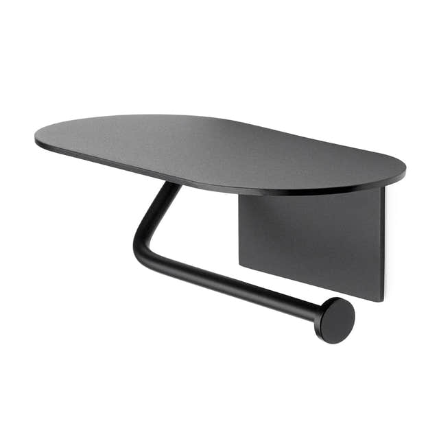Habo Hazel Toalettpapirholder med hylle Svart Habo Toalettrullholder HA-30116