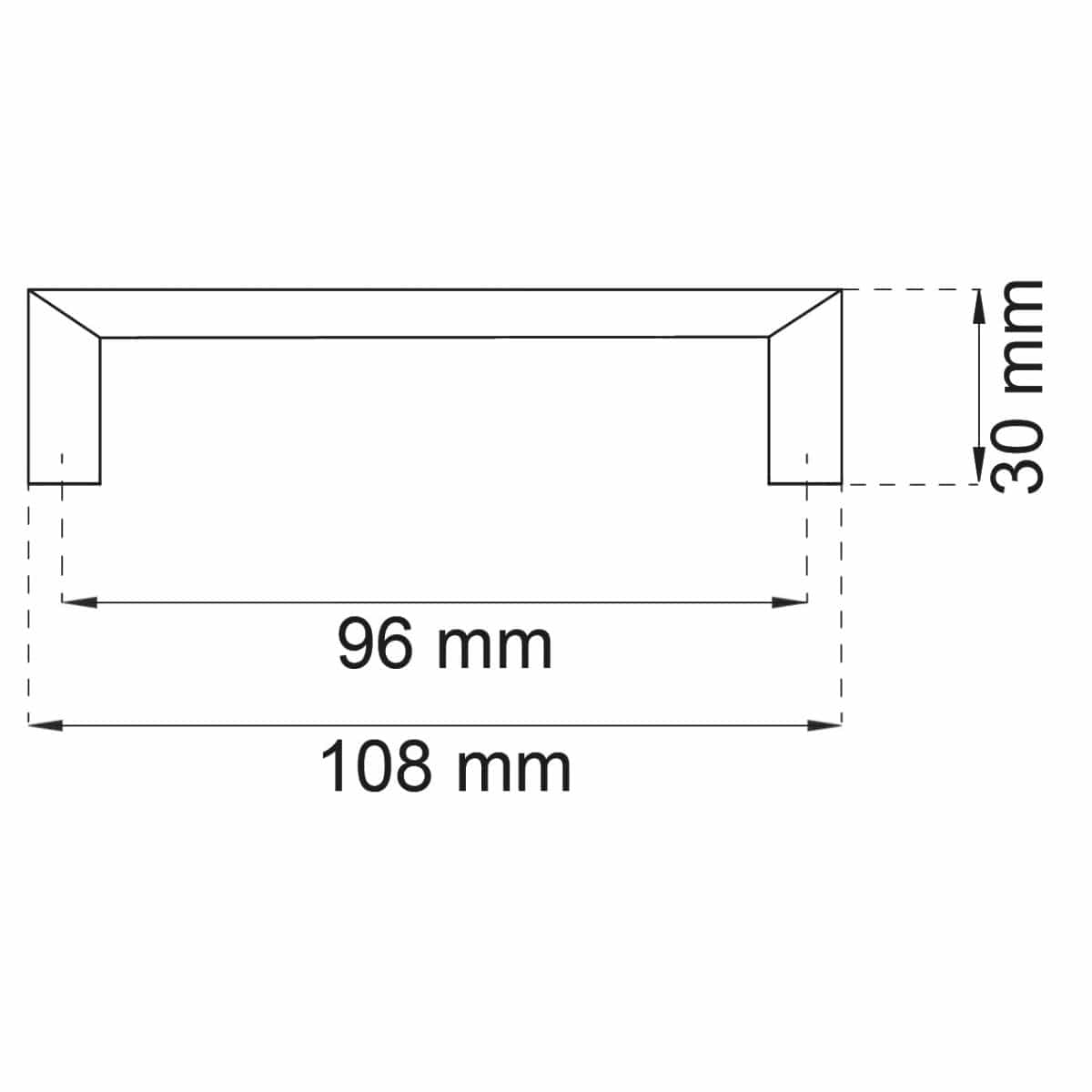 Habo NOVA Håndtak Krom / 96 mm Habo Håndtak HA-100201