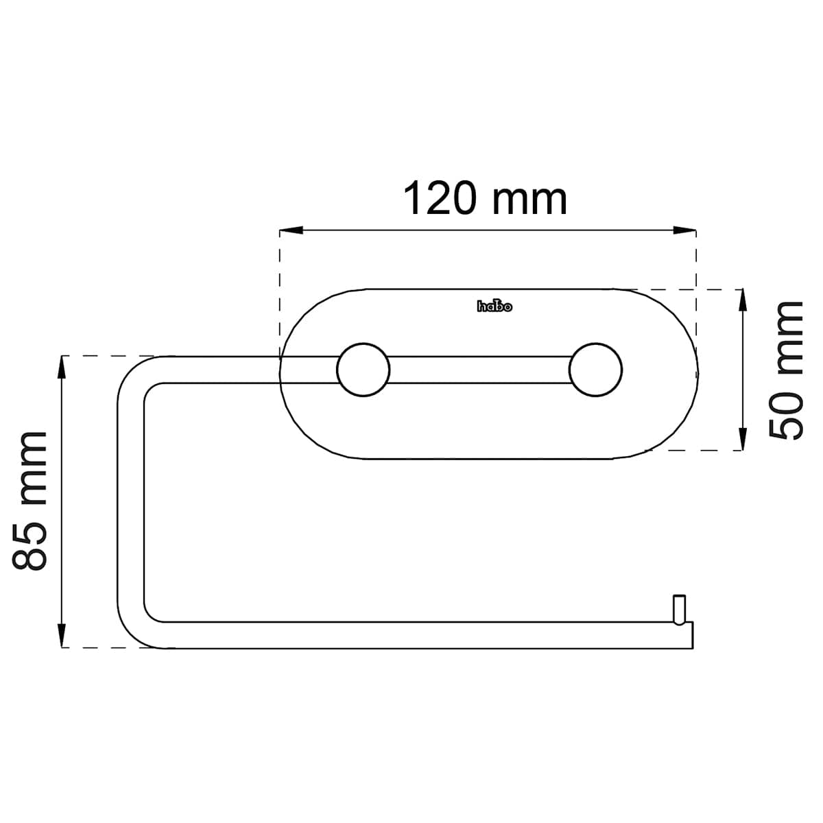 Habo Plain Toalettpapirholder Selvklebende Habo Toalettrullholder