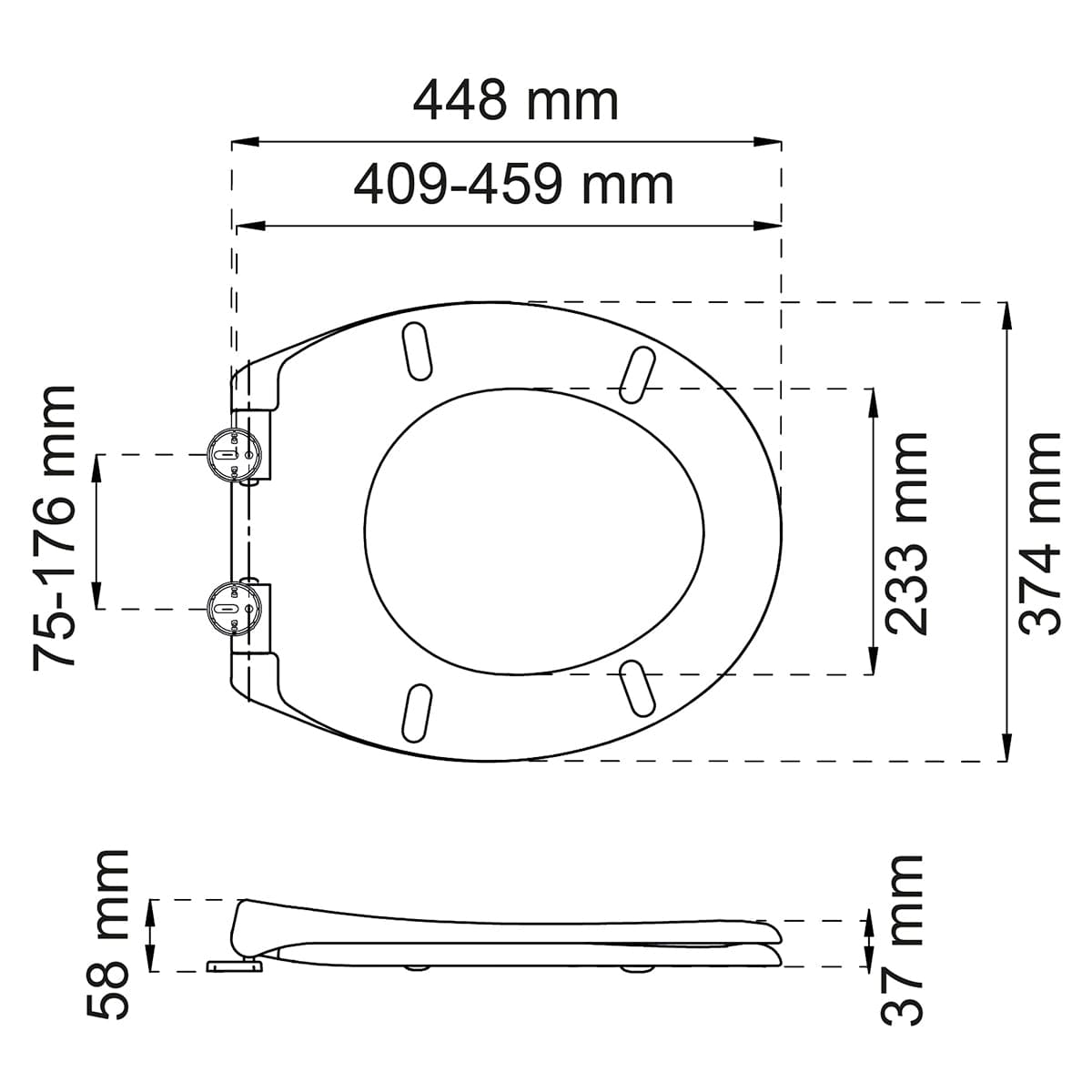 Habo Standard Toalettsete Universal med soft close Habo Toalettsete