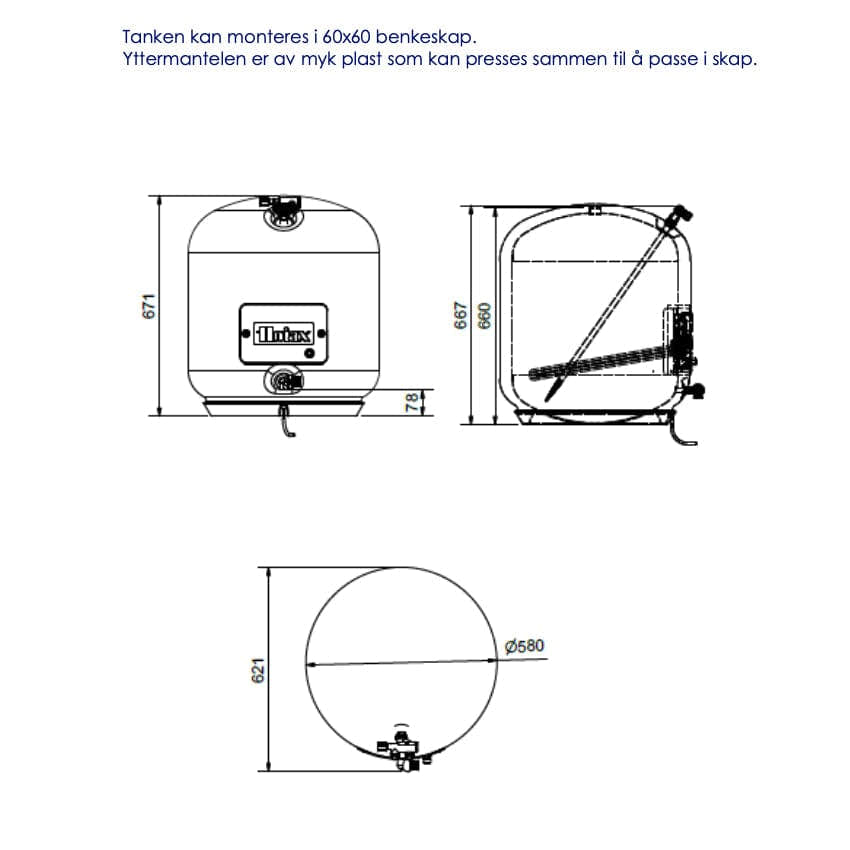 Høiax Titanium RSB Eco Extreme Benkebereder 120 liter Høiax Benkebereder HO-8025087