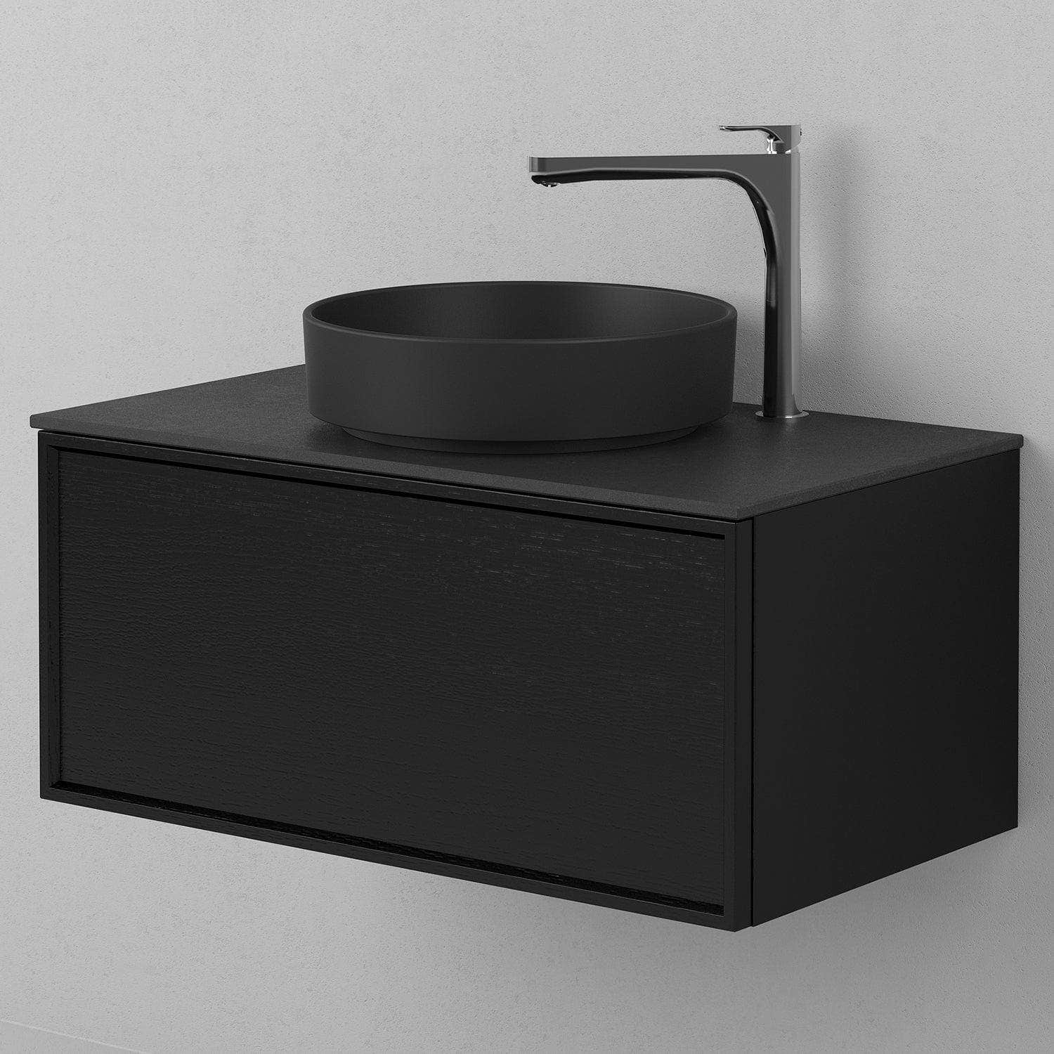 INR AIR Benkeplate Kvartskompositt med hull til servantbatteri H12xD455mm INR Iconic Nordic Rooms Benkeplate bad