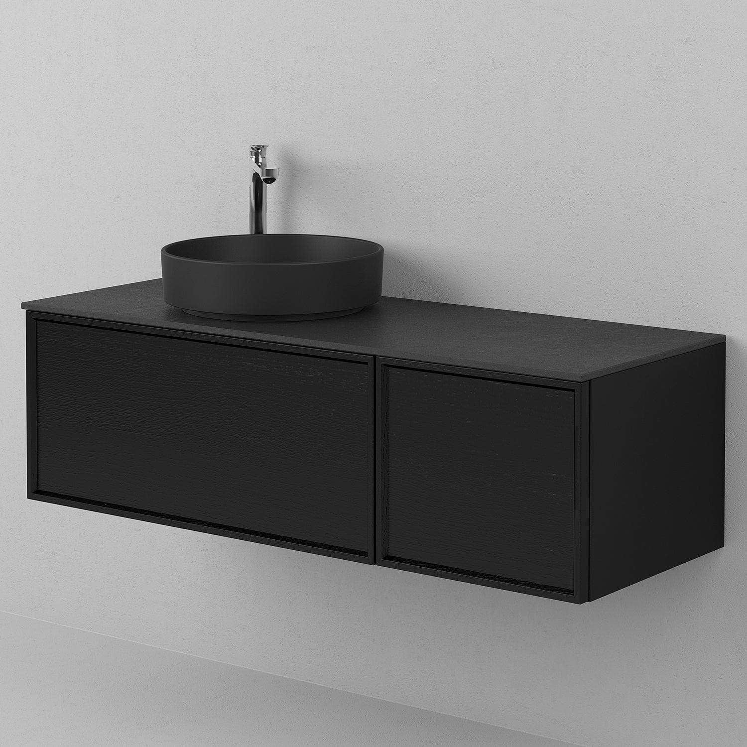 INR AIR Benkeplate Kvartskompositt med hull til servantbatteri H12xD455mm INR Iconic Nordic Rooms Benkeplate bad