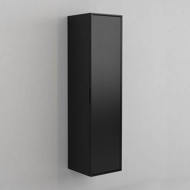 INR AIR Wood Høyskap 5 Hyller B400xH1600xD409mm Black oak / 40cm / Høyrehengslet INR Iconic Nordic Rooms Høyskap bad INR-364839H